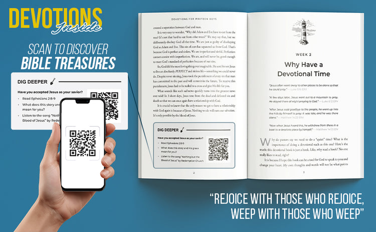 Devotions for Preteen Boys: 52 Weeks of Bible-Based Devotionals with QR Codes & Video Check-In's