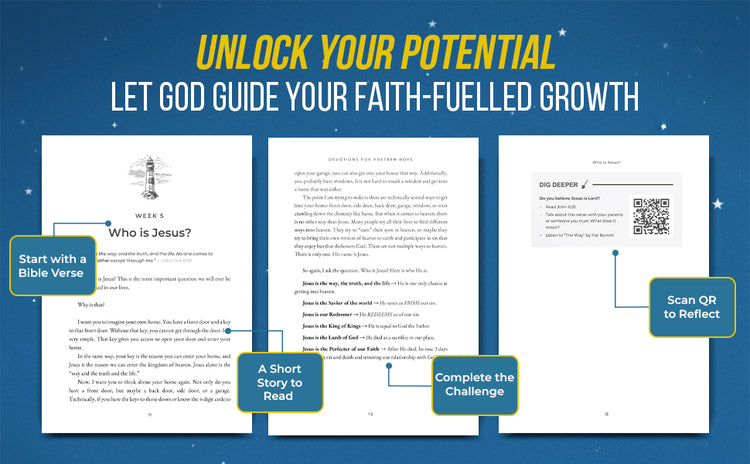 Devotions for Preteen Boys: 52 Weeks of Bible-Based Devotionals with QR Codes & Video Check-In's