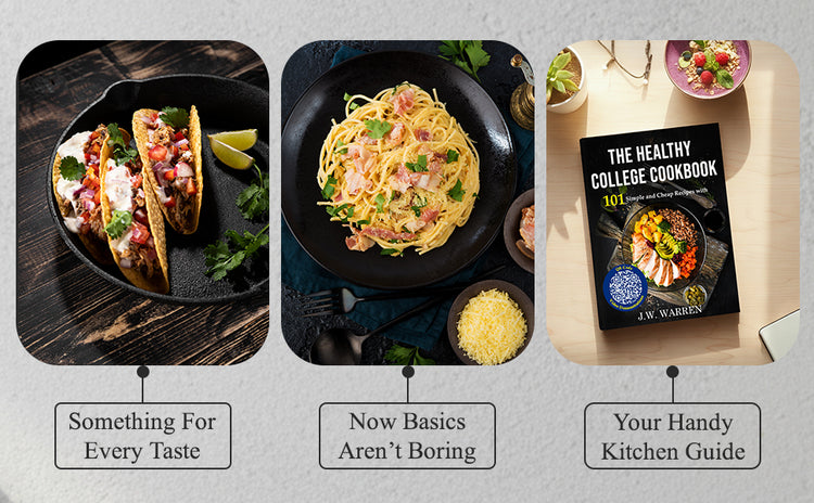 The College Cookbook in Color: 101 Simple, Cheap and Healthy Recipes with QR Codes & Video Check-In's