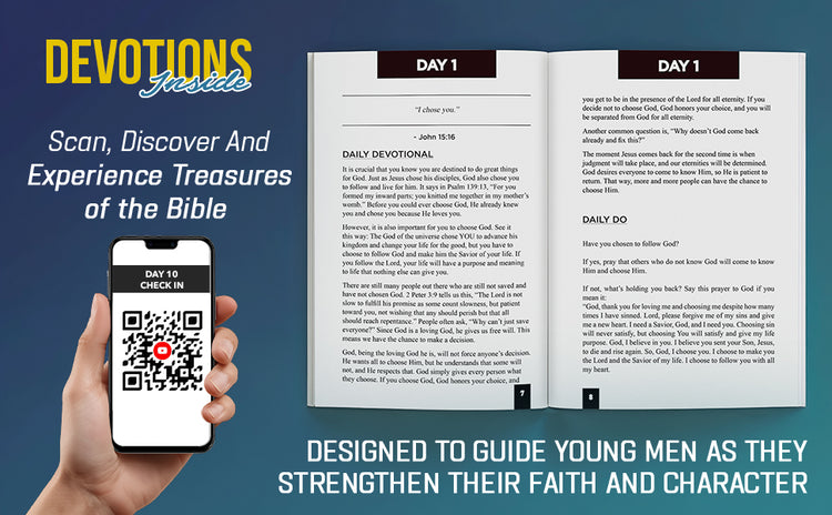 Daily Devotionals for Teen Boys: 100 Scripture Based Devotions for Boys Ages 14-16 with QR Codes & Videos Check-In's