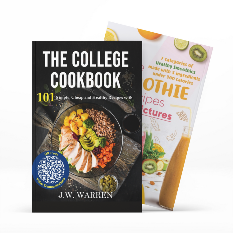 The College Cookbook in Color: 101 Simple, Cheap and Healthy Recipes with QR Codes & Video Check-In's